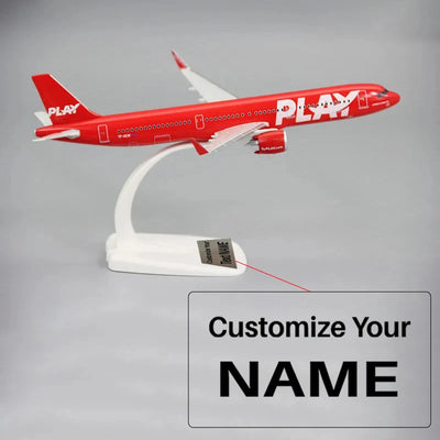 Side view of Flyplay Iceland Play Air Airbus 321 neo A321neo Airplane Model (1/200 Scale) aviation 16-18cm scale model aircra.
