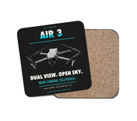 Thumbnail for DJI Air 3 design on black 1 piece coaster
