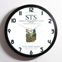 Thumbnail for Charles M. Schulz–Sonoma County Airport Santa Rosa (STS) design on white framed wall clock