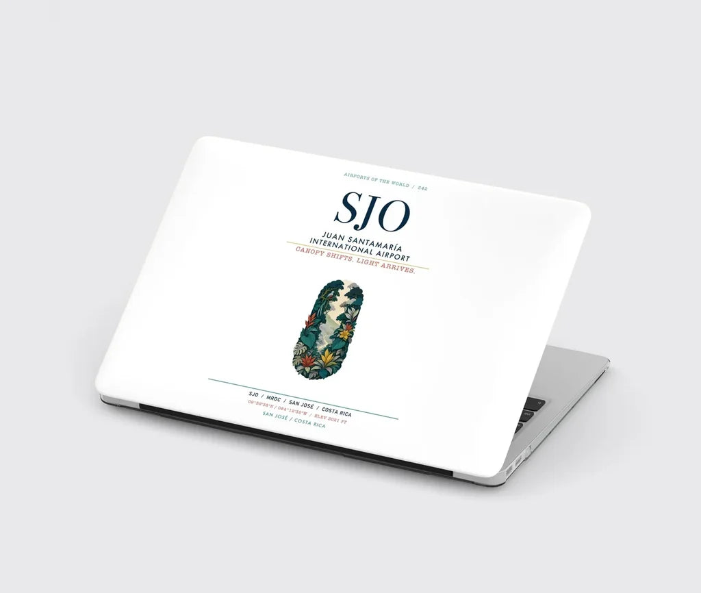 Juan Santamaría International Airport (SJO) design on white MacBook case