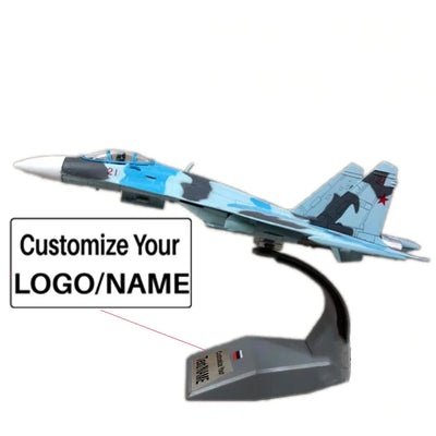 1/100 Scale Russia SU-27 Flanker Fighter Military Airplane Model aviation themed military aircraft model, diecast metal with.