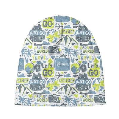 Motivational aviation embroidery on soft knit fabric 3D knit beanie.