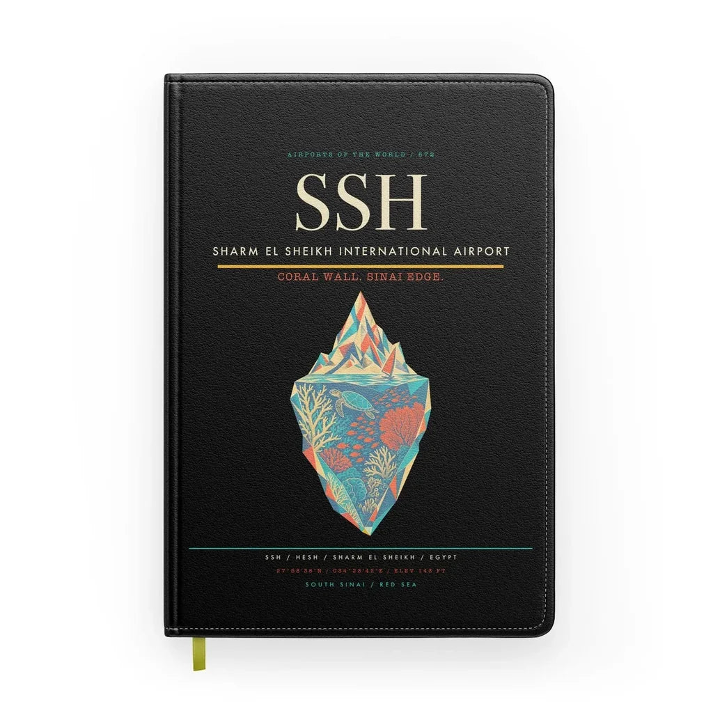 Sharm El Sheikh International Airport (SSH) design on black notebook
