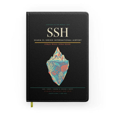 Sharm El Sheikh International Airport (SSH) design on black notebook
