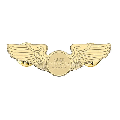 Etihad Airways Airlines aviation hollow pin in polished alloy.
