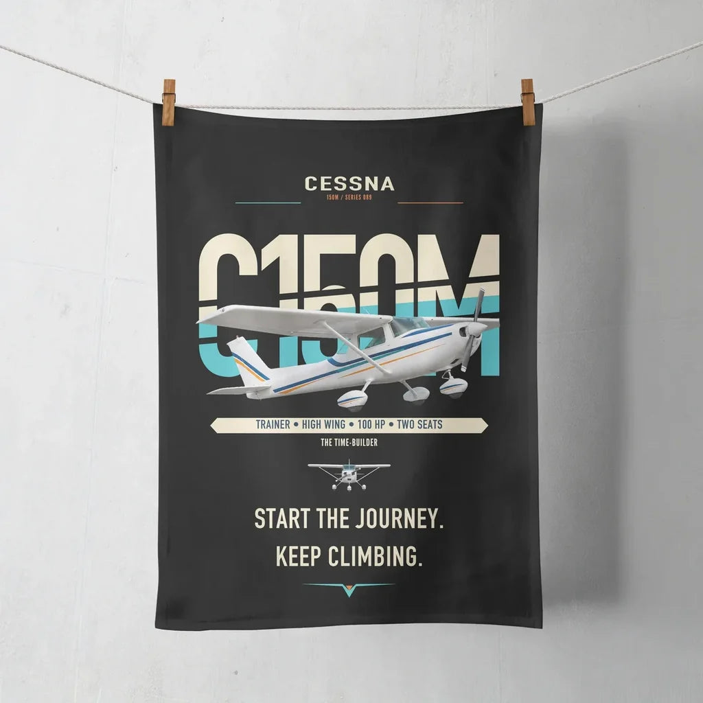 Cessna 150M design on black towel