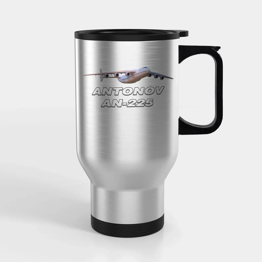 Antonov AN-225 (2) Travel Mugs (With Holder) aviation design on travel mug with holder, insulated double-wall with car-cup ba.