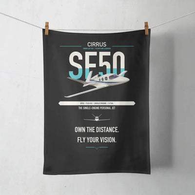 Cirrus Vision Jet G2+ design on black towel