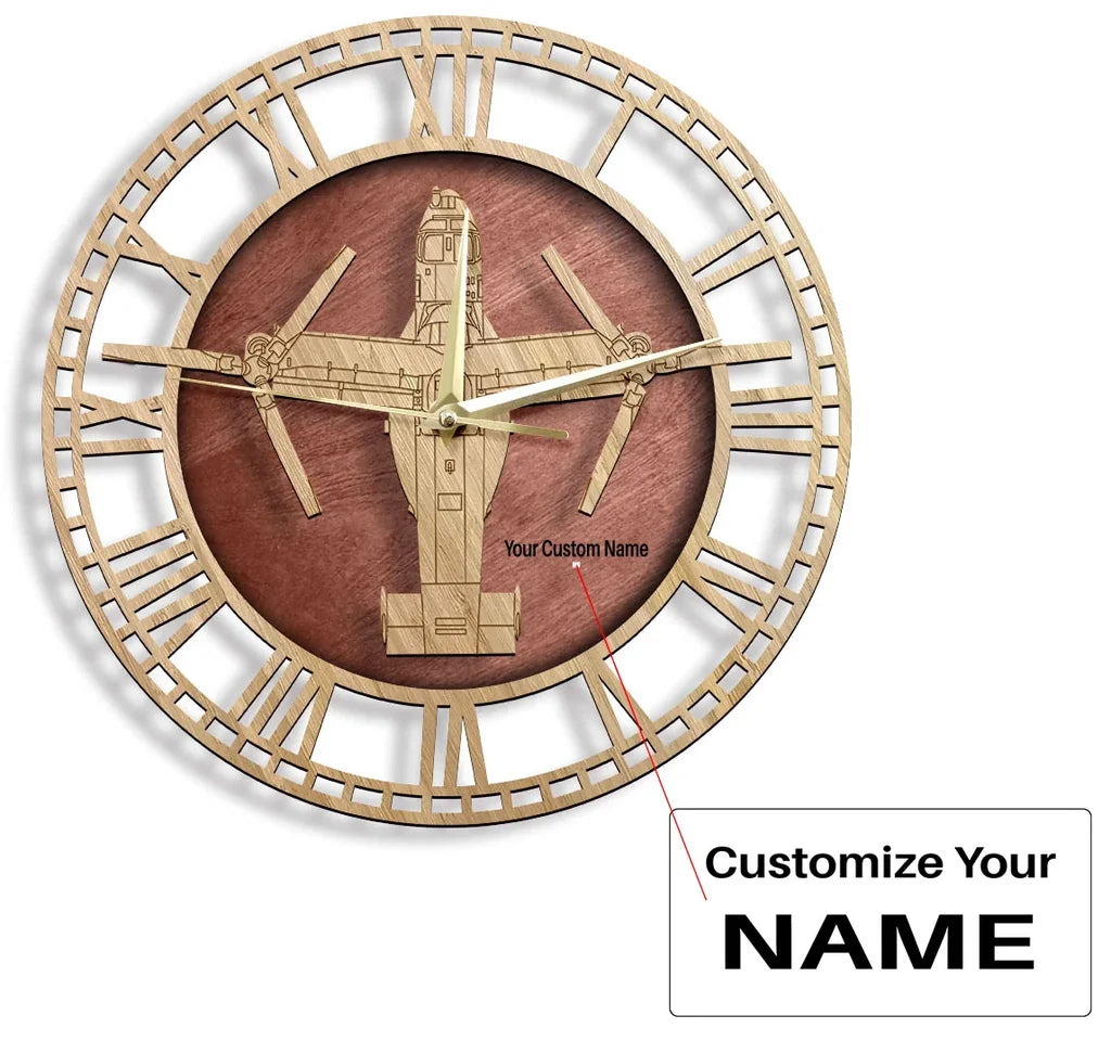 CV-22 Osprey aviation design on premium wood wooden wall clock.