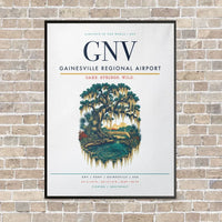 Thumbnail for Gainesville Regional Airport GNV vertical canvas print - framed - white background