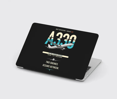 Airbus A330-300 design on black MacBook case