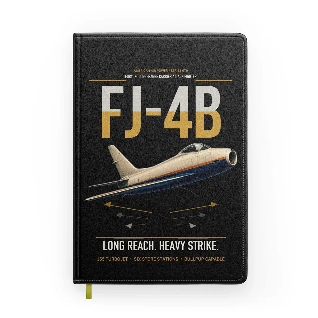 FJ-4B Fury design on black notebook