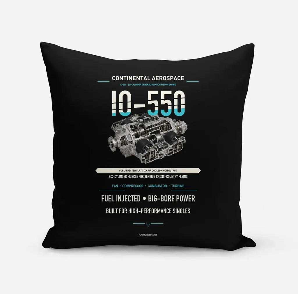 IO-550 design on black pillow