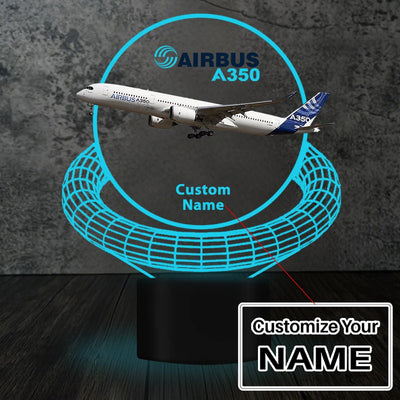 Airbus A350 aviation design on premium acrylic with LED 3D night lamp.