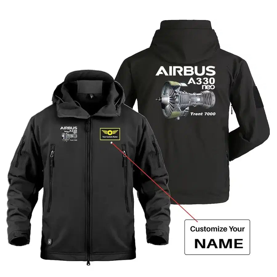 Airbus A330neo & Trent 7000 Military Jackets (Customizable) aviation design printed on heavy cotton shell with field-style po.