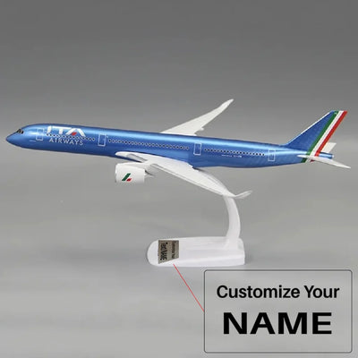 Side view of Italy Airlines Airbus A350-900 Airplane Model(33.5CM) aviation 16-18cm scale model aircraft in diecast metal.