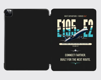 Embraer E195-E2 design on black ipad tablet case