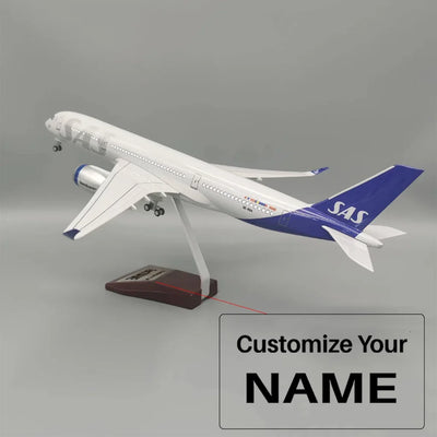 Side view of Airbus A350-900 SAS Scandinavian Airlines Resin Airplane Model (47CM) aviation special-edition big-scale model airplane.