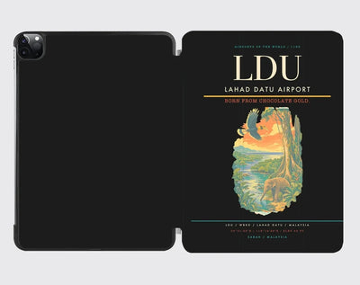 Lahad Datu Airport (LDU) design on black ipad tablet case