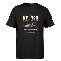 Thumbnail for Embraer KC-390 Millennium design on black double-side t-shirt, single-side print