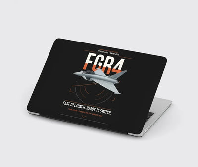 Eurofighter Typhoon FGR4 design on black MacBook case