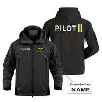 Thumbnail for Pilot & Stripes (2 Lines) Military Jackets (Customizable) aviation design printed on heavy cotton shell with field-style pock.