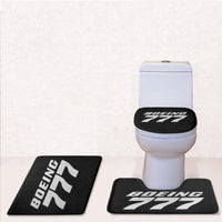 Thumbnail for Boeing 777 & Text Toilet Seat Cover Three-piece aviation print on soft fabric toilet seat cover set.