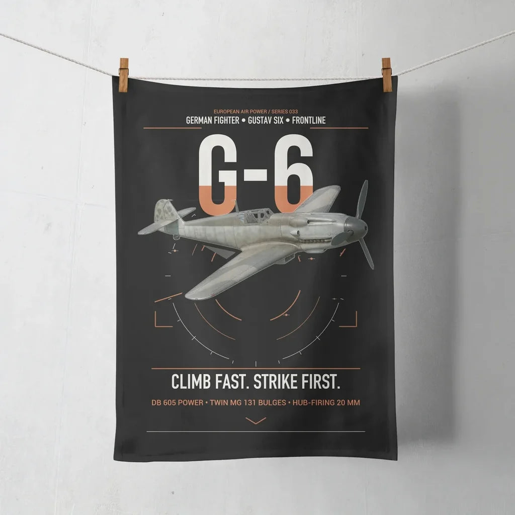 Messerschmitt Bf 109G-6 design on black towel