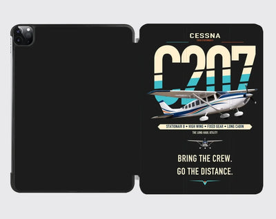 Cessna T207A Stationair 8 design on black ipad tablet case