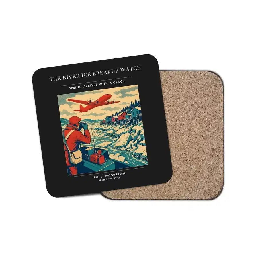 The River Ice Breakup Watch - Designed Coasters design on black 1-piece