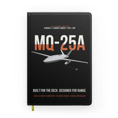 MQ-25A STINGRAY design on black notebook