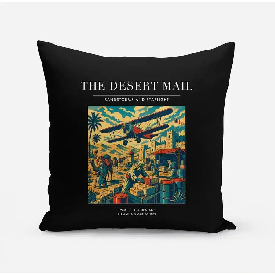VINTAGE G4020 - The Desert Mail - Designed Pillows design on black