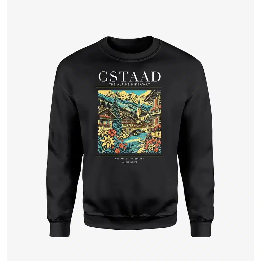 GSTAAD - Poster - Sweatshirt - Black