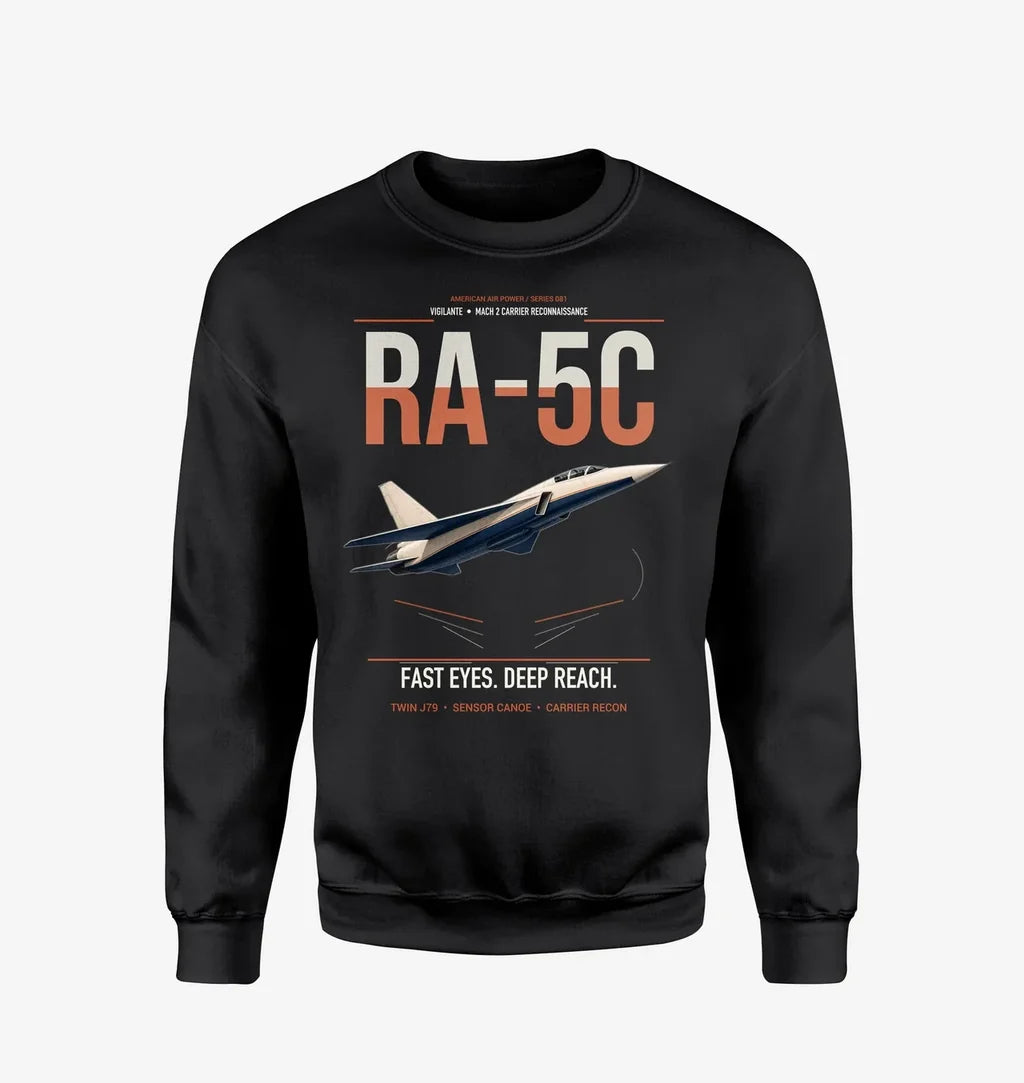 RA-5C Vigilante design on black sweatshirt