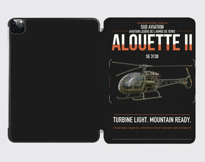 Sud Aviation SE 3130 Alouette II design on black ipad tablet case