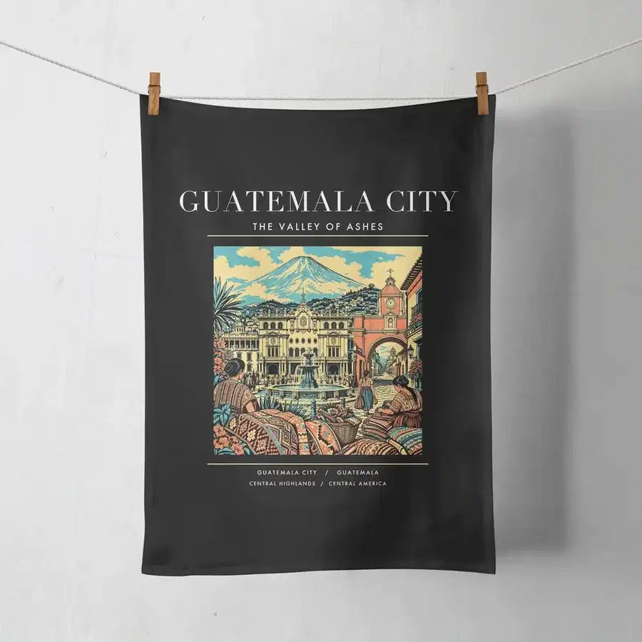 GUATEMALA CITY - Poster - Towel - Black