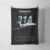 Thumbnail for Bombardier Learjet 31A design on black towel