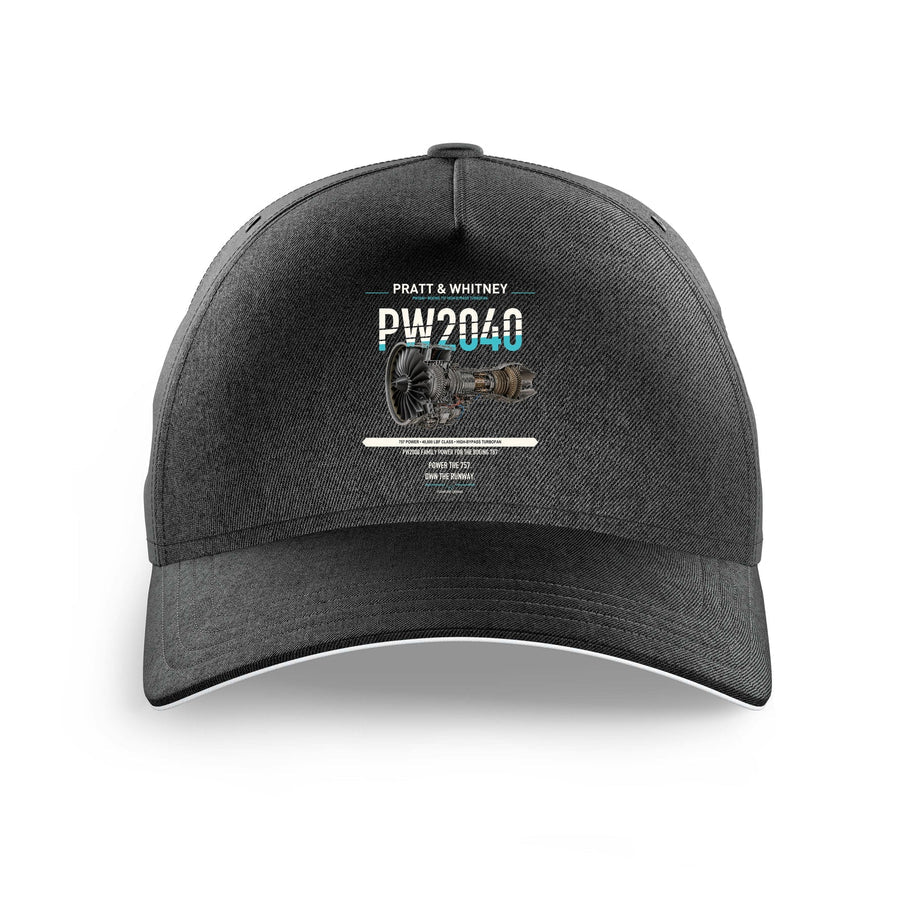 PW2040 design on black printed hat