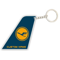Thumbnail for Lufthansa Airlines aviation shaped key chain, durable metal alloy.