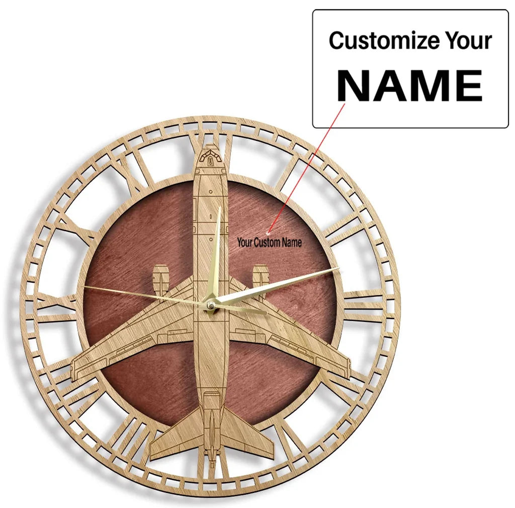 KC-10 Extender aviation design on premium wood wooden wall clock.