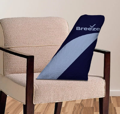 Breeze Airways aviation design on soft polyester filling aircraft tail pillow.