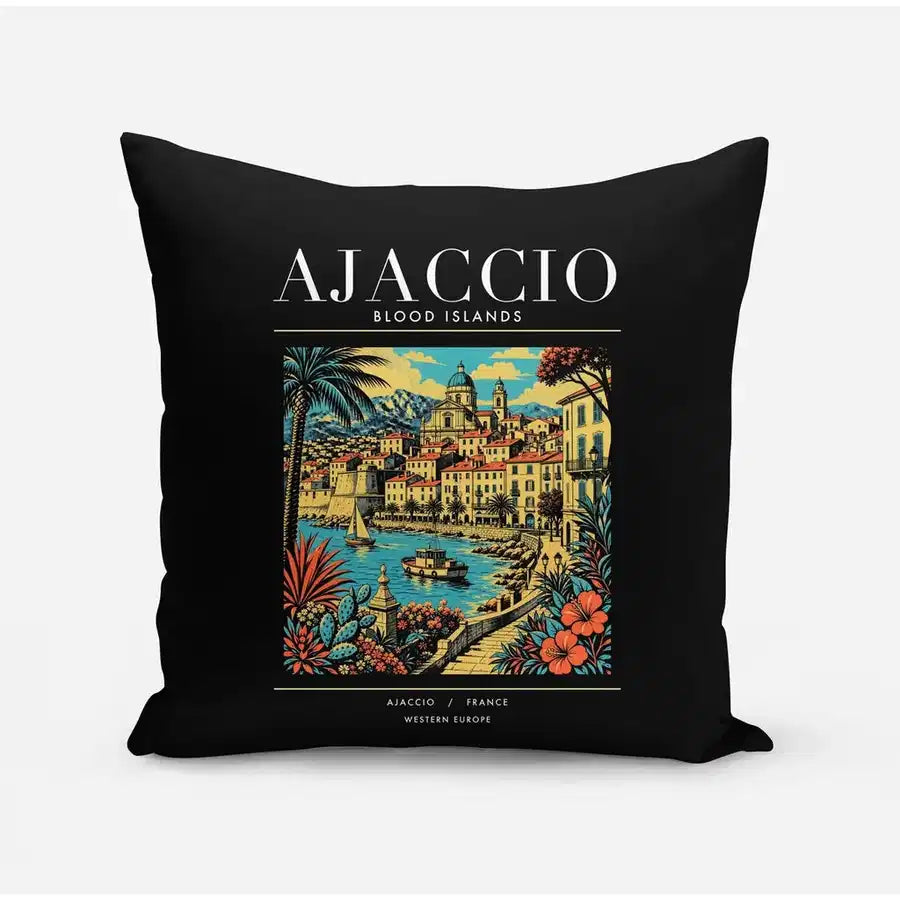 AJACCIO - Poster - Pillow - Black