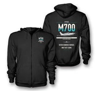 Thumbnail for Piper M700 Fury design on black premium zipped hoodie, double-side print