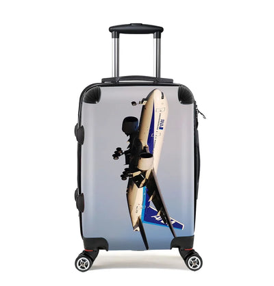 ANA's Boeing 777 Cabin Size aviation print luggage, durable shell.