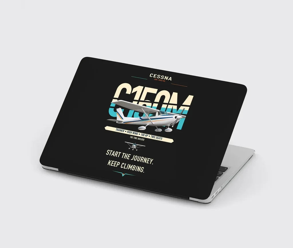 Cessna 150M design on black MacBook case
