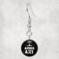 Thumbnail for Side view of Airbus A321 & Plane aviation earrings in hypoallergenic alloy, polished finish.