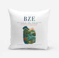 Thumbnail for Philip S. W. Goldson International Airport (BZE) design on white pillow