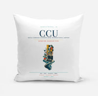 Thumbnail for Netaji Subhash Chandra Bose International Airport Kolkata (CCU) design on white pillow