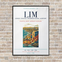 Thumbnail for Lima Jorge Chavez International Airport LIM vertical canvas print - framed - white background