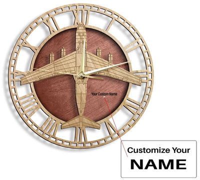 C-141 Starlifter aviation design on premium wood wooden wall clock.